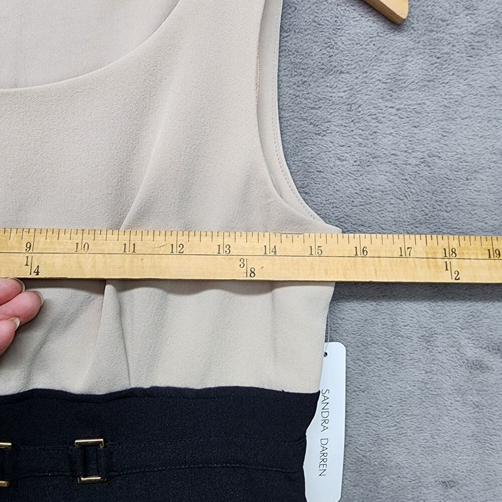 NWT Sandra Darren Petite 4P Black Tan Knit Shift Dress Lined Career Office Churc - Picture 14 of 15